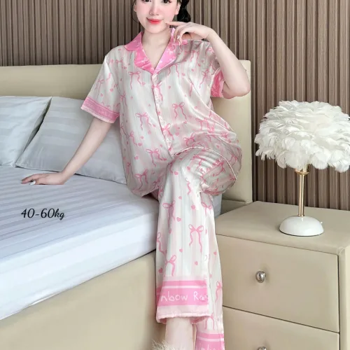 Pijama nữ quần dài tay ngắn họa tiết đơn giản size 40–60kg
