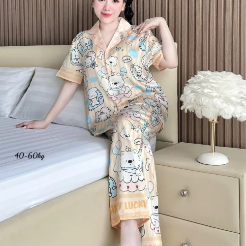 Pijama nữ quần dài tay ngắn họa tiết đơn giản size 40–60kg