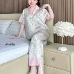 Pijama nữ quần dài tay ngắn họa tiết đơn giản size 40–60kg