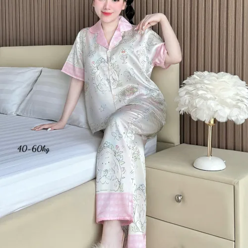 Pijama nữ quần dài tay ngắn họa tiết đơn giản size 40–60kg
