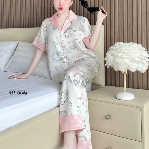 Pijama nữ quần dài tay ngắn họa tiết đơn giản size 40–60kg