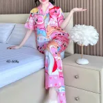 Pijama nữ quần dài tay ngắn họa tiết đơn giản size 40–60kg