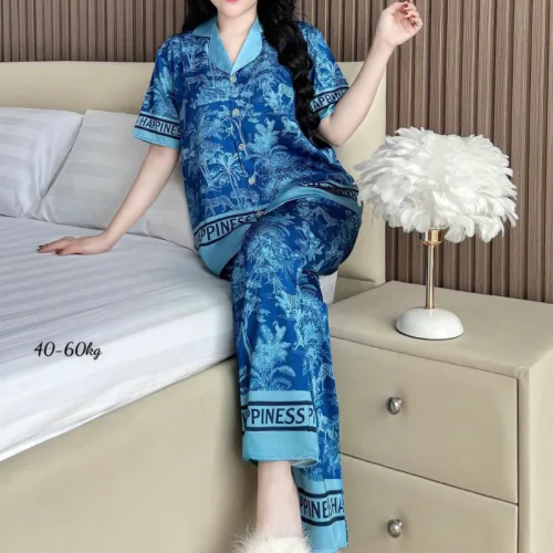 Pijama nữ quần dài tay ngắn họa tiết đơn giản size 40–60kg