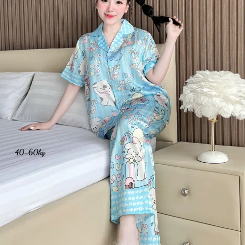 Pijama nữ quần dài tay ngắn họa tiết đơn giản size 40–60kg