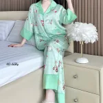 Chỗ sỉ đồ Bộ Ngủ Nữ - Đồ Bộ Tay Lỡ Quần Dài Họa Tiết Đơn Giản Mặc Mát Thoải Mái Size Thường 40–65kg