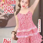 Đồ bộ nữ 2 dây quần đùi chất mango mặt mát DD-95486