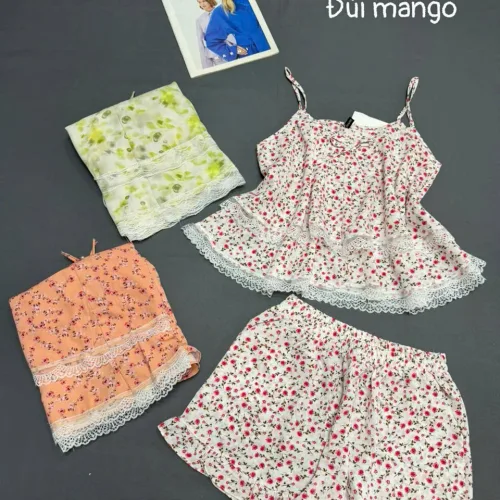 Đồ bộ nữ 2 dây quần đùi chất mango mặt mát DD-95486