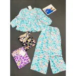 Đồ bộ nữ babydoll tay dài, quần dài họa tiết vải tole mịn mát, size 45-62kg