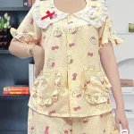 Nơi lấy sỉ đồ bộ nữ áo cổ sen quần đùi HT-95228