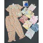 Nguồn hàng sỉ đồ Bộ Nữ Áo Cổ Sen Tay Ngắn Quần Dài Họa Tiết Đáng Yêu Vải Cotton Hàn Mịn Mát Size 45-62kg