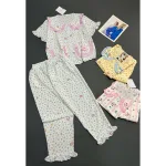 Nguồn hàng sỉ đồ Bộ Nữ Áo Cổ Sen Tay Ngắn Quần Dài Họa Tiết Đáng Yêu Vải Cotton Hàn Mịn Mát Size 45-62kg