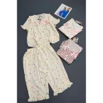 Đồ Bộ Nữ Cotton Hàn Mịn Mát, Cổ Sen, Quần Lửng Họa Tiết Gấu 45-62kg
