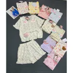 Đồ Bộ Nữ Cotton Hàn Áo Cổ Sen, Tay Ngắn Và Quần Đùi Họa Tiết Size 45-62kg