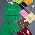 Nguồn hàng sỉ đồ bộ nữ áo tay ngắn quần đùi chất cotton xịn YM-1526