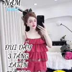 Đồ bộ nữ áo hai dây bèo 3 tầng, quần đùi latin BN-81009