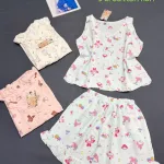 Chỗ sỉ đồ bộ nữ mặt nhà cotton hàn áo sát nách quần đùi HT-75235