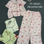 Bộ pijama nữ cotton Hàn HT-05241 gồm áo tay ngắn và quần dài
