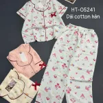 Bộ pijama nữ cotton Hàn HT-05241 gồm áo tay ngắn và quần dài
