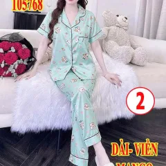 Shop sỉ đồ bộ nữ pijama tay ngắn quần dài vải mango MT-05768
