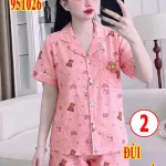 Chỗ sỉ đồ bộ nữ pijama tay ngắn quần đùi vải cotton hàn MT-951026