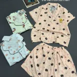 Chỗ sỉ đồ bộ nữ pijama tay ngắn quần đùi vải cotton hàn MT-951026