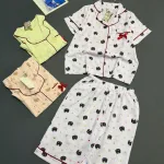 Bộ pijama nữ tay ngắn quần lửng phong cách Hàn Quốc