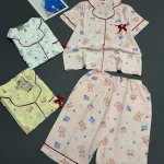 Bộ pijama nữ tay ngắn quần lửng phong cách Hàn Quốc