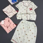 Bộ pijama nữ tay ngắn quần lửng phong cách Hàn Quốc