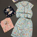 Bộ pijama nữ mango viền MT-9579 gồm áo tay ngắn và quần lửng