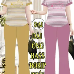 Nguồn hàng sỉ đồ bộ nữ quần Dài ống bass borip phối tăm nhí KH-1015411