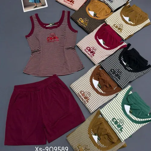 Shop sỉ đồ bộ nữ quần đùi sọc tăm nhí áo sát nách Xs-909589