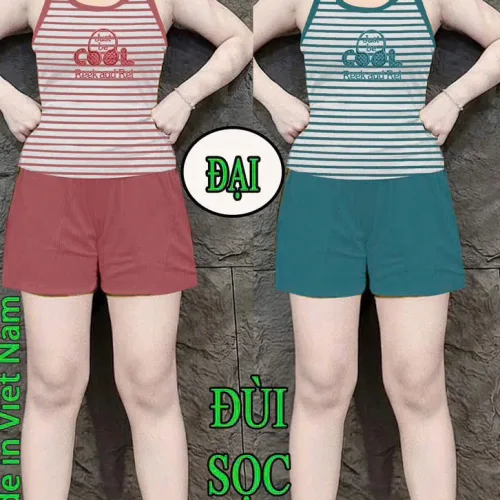 Shop sỉ đồ bộ nữ quần đùi sọc tăm nhí áo sát nách Xs-909589