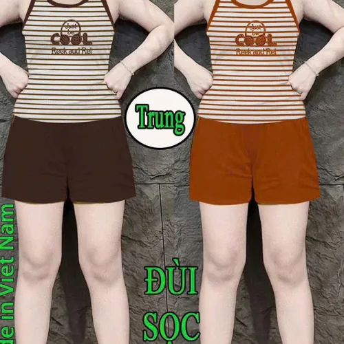 Shop sỉ đồ bộ nữ quần đùi sọc tăm nhí áo sát nách Xs-909589