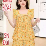Đồ bộ nữ Dd-80543 áo sát nách, quần đùi cánh tiên vải tole