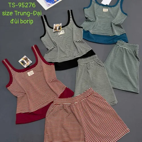 Bộ đồ nữ thun borip TS-95276 gồm áo sát nách và quần đùi