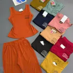Nguồn hàng sỉ đồ bộ nữ sát nách quần ngố chất cotton 2 da XS-909589