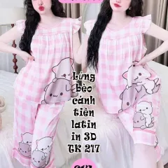 Chỗ sỉ đồ bộ nữ tay cánh tiên quần lững chất latin nhiều size hàng xịn đẹp PT-1026