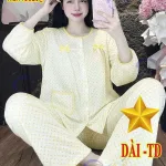 Bộ mặc nhà nữ baby doll tay dài quần dài vải tole QV-15026
