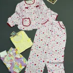 Bộ mặc nhà nữ baby doll tay dài quần dài vải tole QV-15026