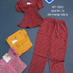 Chuyên sỉ đồ bộ nữ tay ngắn quần dài áo dập ly MT-1563