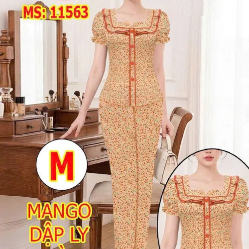 Chuyên sỉ đồ bộ nữ tay ngắn quần dài áo dập ly MT-1563