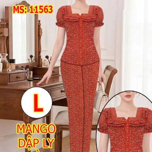 Chuyên sỉ đồ bộ nữ tay ngắn quần dài áo dập ly MT-1563