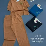 Chỗ sỉ đồ bộ nữ tay ngắn quần dài vải lụa gãy trung niên TV-8115