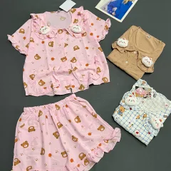 Bộ đồ nữ QV-95026 tay ngắn quần đùi cotton không co giãn