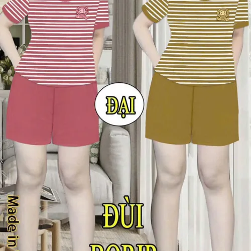 Bộ đồ nữ cotton KH-95411 gồm áo tay ngắn và quần đùi