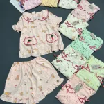 Bộ đồ nữ cotton Hàn gồm áo tay ngắn và quần đùi