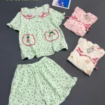 Bộ đồ nữ cotton Hàn gồm áo tay ngắn và quần đùi