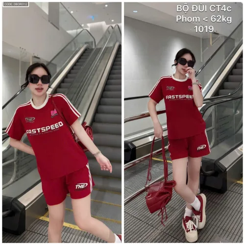 Set đồ nữ thể thao áo ngắn tay quần đùi cotton freesize