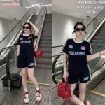 Set đồ nữ thể thao áo ngắn tay quần đùi cotton freesize