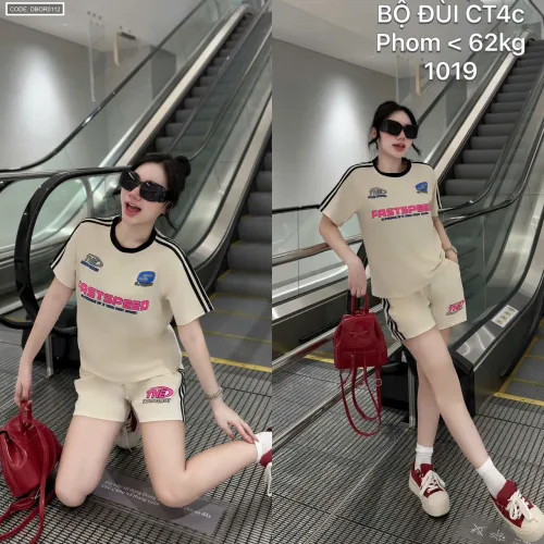 Set đồ nữ thể thao áo ngắn tay quần đùi cotton freesize